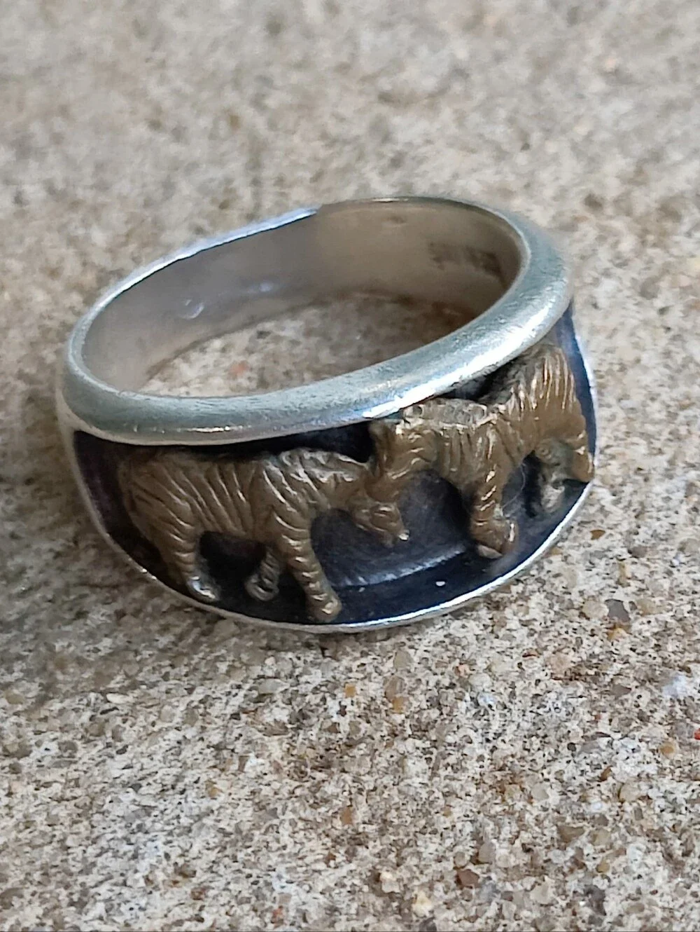 🦓 Navajo TED Ott sterling silver zebra ring